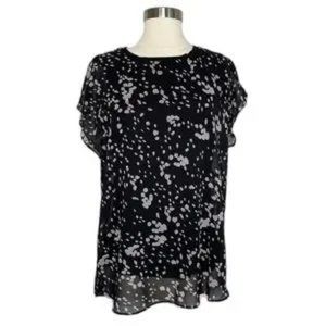 CAbi Style 3597 Cosmos Night Sky Blouse Black Gray Size Large